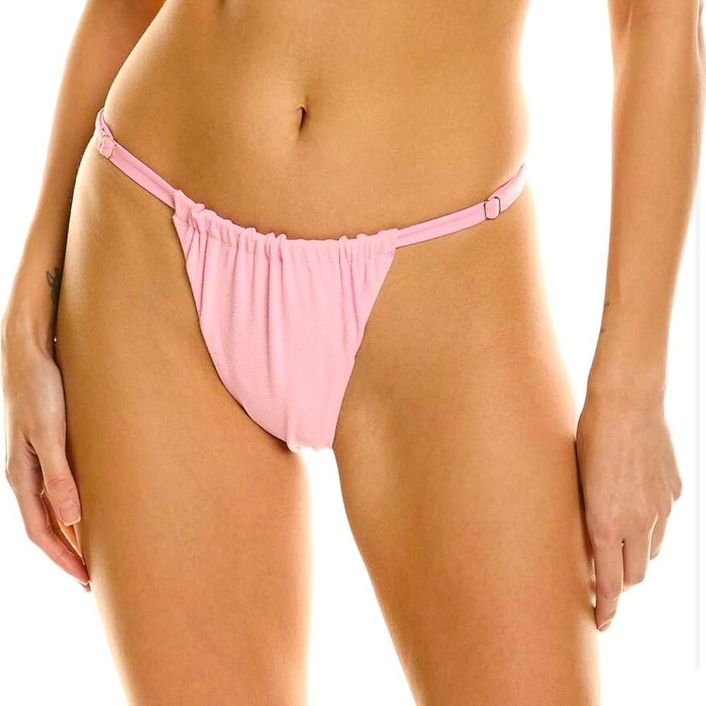 NWT {WeWoreWhat} Adjustable Ruched Bikini Bottom Medium Pink
